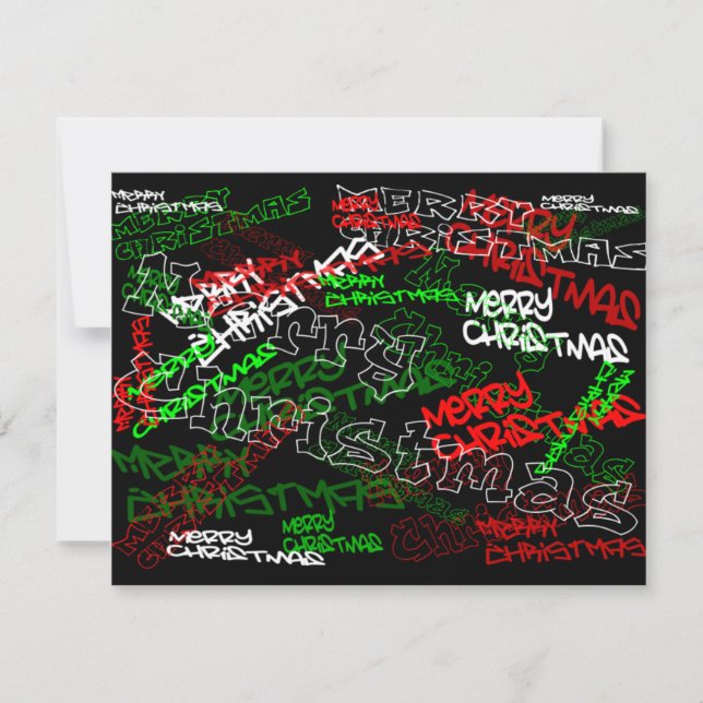 MERRY CHRISTMAS GRAFFITI HOLIDAY CARD (Front)