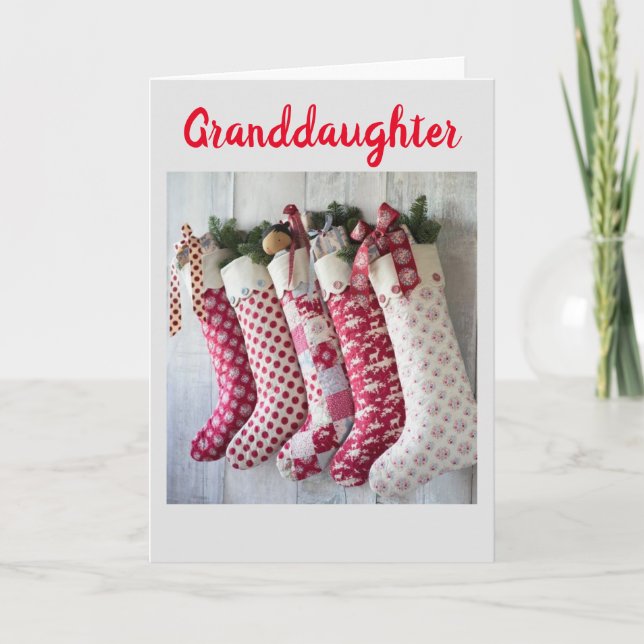MERRY CHRISTMAS **GRANDDAUGHER*** WITH LOVE HOLIDAY CARD (Front)