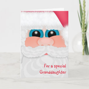 Merry Christmas Granddaughter Sweet Santa Holiday Card