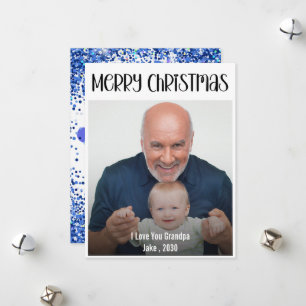 Merry Christmas Grandfather Cute Photo Christmas Holiday Card