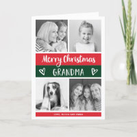 Merry Christmas Grandma | Colour Block Photo Grid