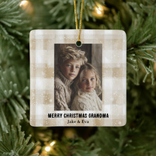 Merry Christmas Grandma   Family Photo Ornament