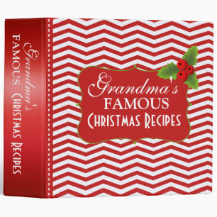 Merry Christmas Grandma's Recipes Chevron Binder