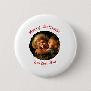Merry Christmas grandmother daughter photo circle 2 Inch Round Button