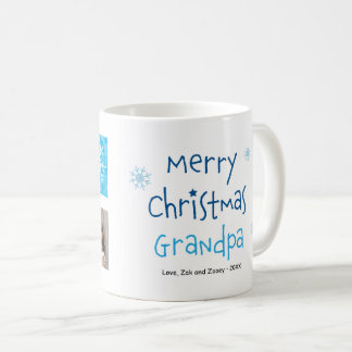 Merry Christmas Grandpa 2 Photo Custom Mug