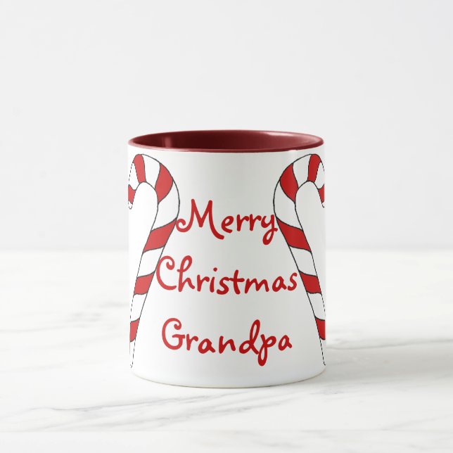 Merry Christmas Grandpa Candy Cane Mug by Janz (Center)