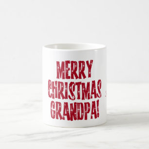 Merry Christmas Grandpa! Festive Stars Typography Coffee Mug
