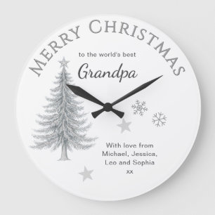 Merry Christmas Grandpa Personalized Keepsake Large Clock
