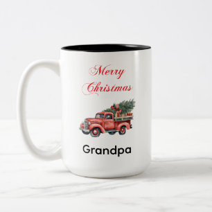 Merry Christmas Grandpa Two-Tone Coffee Mug