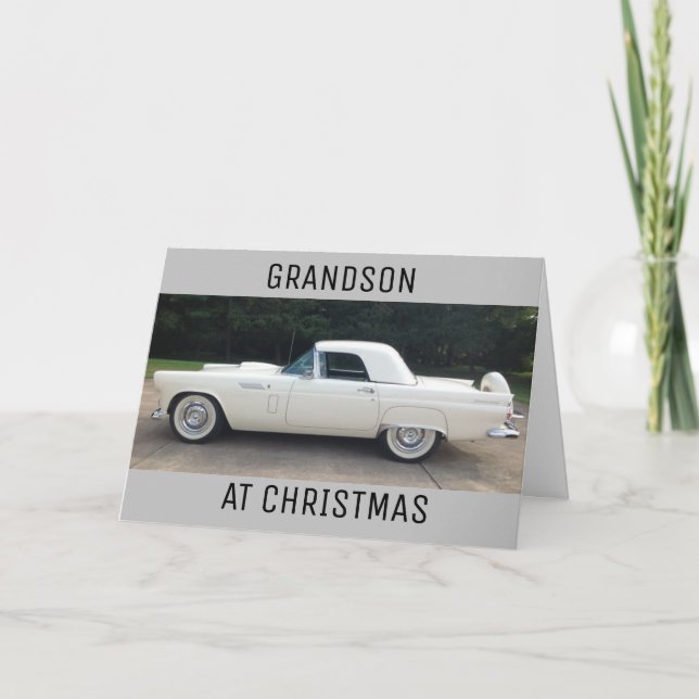 **MERRY CHRISTMAS GRANDSON** A CLASSIC FOR SURE  HOLIDAY CARD (Front)