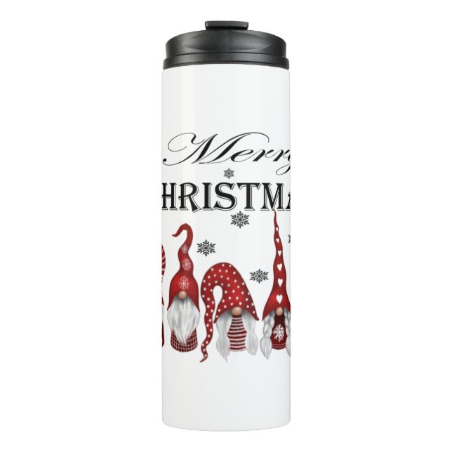 Merry Christmas Graphic Tee Shirt Thermal Tumbler (Front)