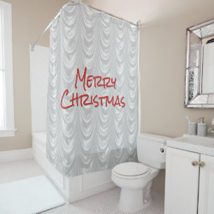 Merry Christmas: Graphic White Ruched Satin