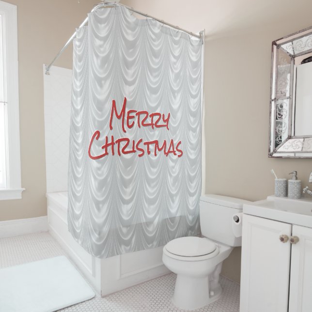 Merry Christmas: Graphic White Ruched Satin (In Situ)