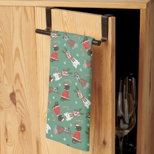 Merry Christmas Great Dane Dogs Kitchen Towel