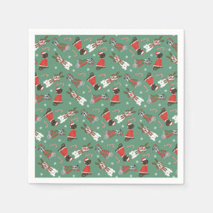 Merry Christmas Great Dane Dogs Napkin