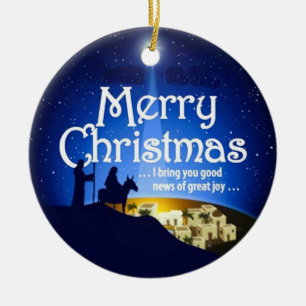Merry Christmas Great Joy Luke 2:10 Ornament