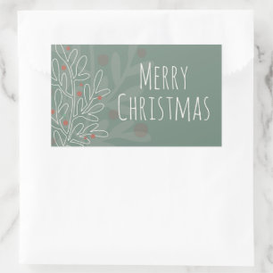 Merry Christmas green abstract mistletoe Sticker