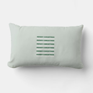 Merry Christmas, Green Christmas Art, Holiday  Lumbar Pillow