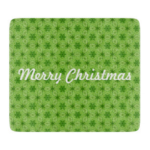 Merry Christmas Green Country Star Pattern Cutting Board