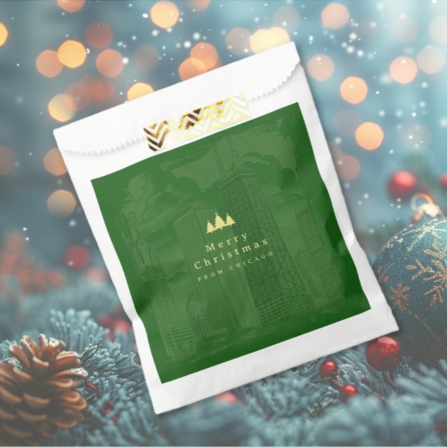 Merry Christmas Green Custom Favour Bag (Merry Christmas Green Custom Favor Bag)