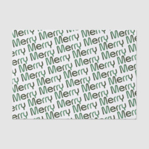 Merry Christmas Green Gradient Text Holiday Tissue Tissue Paper