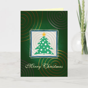 Merry Christmas Green Holiday Card