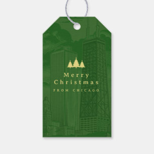 Merry Christmas Green Photo Gift Tags