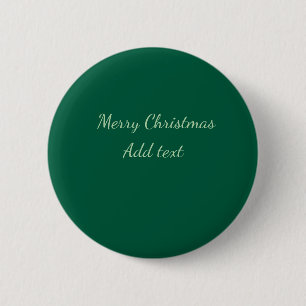 Merry Christmas green plain solo background holida 2 Inch Round Button