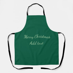 Merry Christmas green plain solo background holida Apron