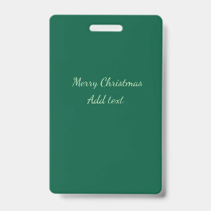 Merry Christmas green plain solo background holida Badge