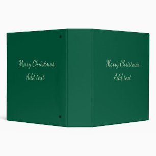 Merry Christmas green plain solo background holida Binder