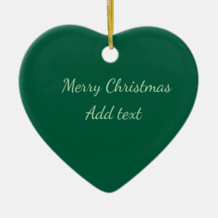 Merry Christmas green plain solo background holida Ceramic Ornament