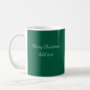 Merry Christmas green plain solo background holida Coffee Mug