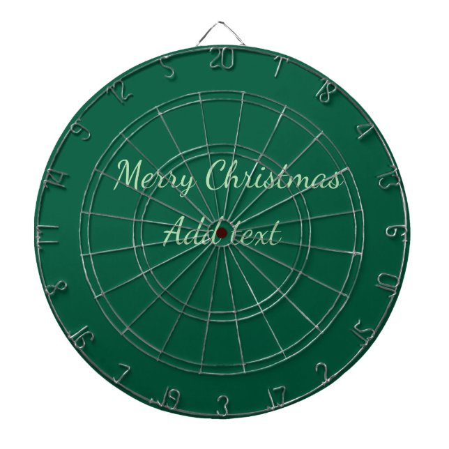 Merry Christmas green plain solo background holida Dartboard (Front)