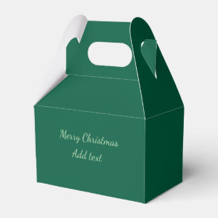 Merry Christmas green plain solo background holida Favor Box