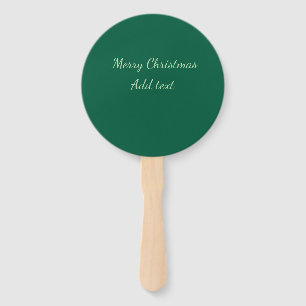 Merry Christmas green plain solo background holida Hand Fan