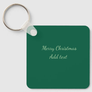 Merry Christmas green plain solo background holida Keychain