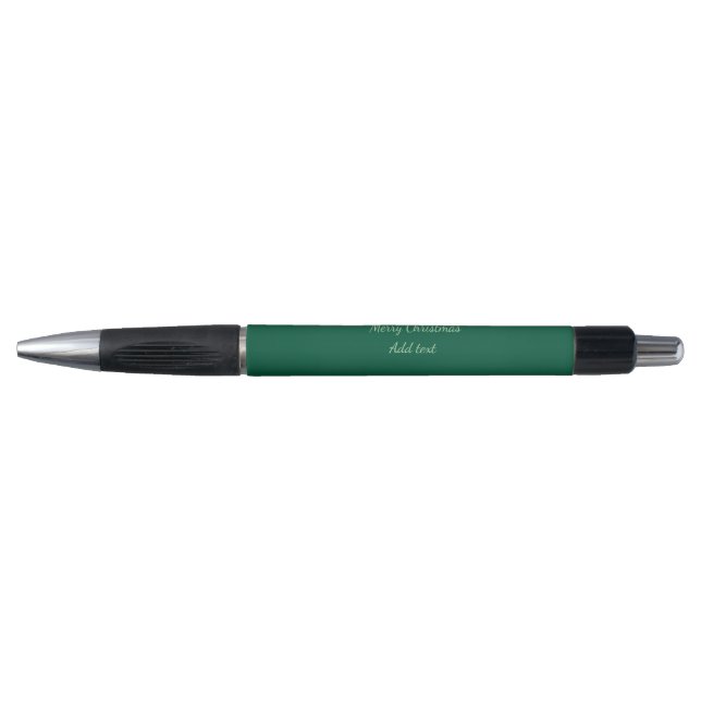 Merry Christmas green plain solo background holida Pen (Front)