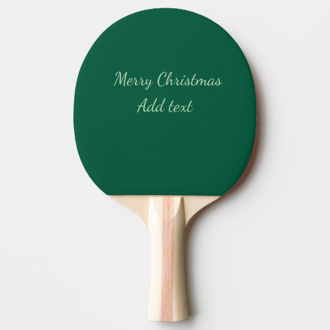 Merry Christmas green plain solo background holida Ping Pong Paddle (Front)
