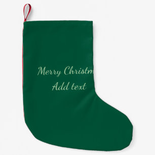 Merry Christmas green plain solo background holida Small Christmas Stocking