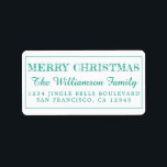 Merry Christmas Green Return Address Label<br><div class="desc">Add some extra cheer to your holiday cards and invitations with our festive Merry Christmas return address labels. This stylish Christmas design features 'Merry Christmas' in green elegant script calligraphy and modern typography. Simply add your name and address. Exclusively designed for you by Happy Dolphin Studio. If you need any...</div>