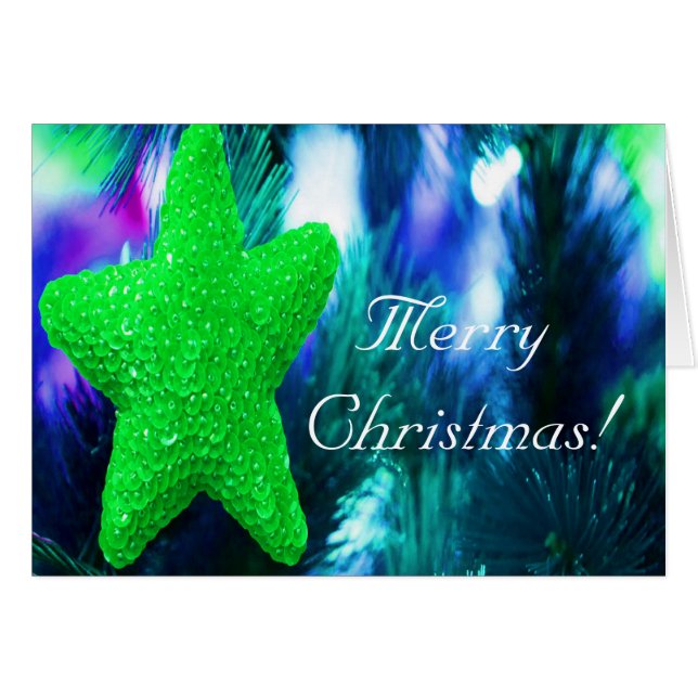 Merry Christmas Green Star I (Front Horizontal)