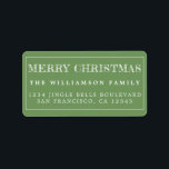 Merry Christmas Green White Return Address Label<br><div class="desc">Add some extra cheer to your holiday cards and invitations with our festive Merry Christmas return address labels. This stylish Christmas design features 'Merry Christmas' in white handwritten modern typography on a meadow green background. Simply add your name and address. Exclusively designed for you by Happy Dolphin Studio. If you...</div>