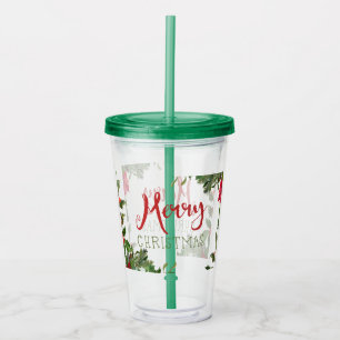 Merry Christmas greenery Acrylic Tumbler