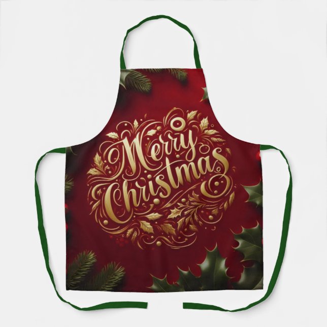 Merry Christmas greenery  Apron (Front)