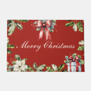 Merry Christmas Greenery Doormat