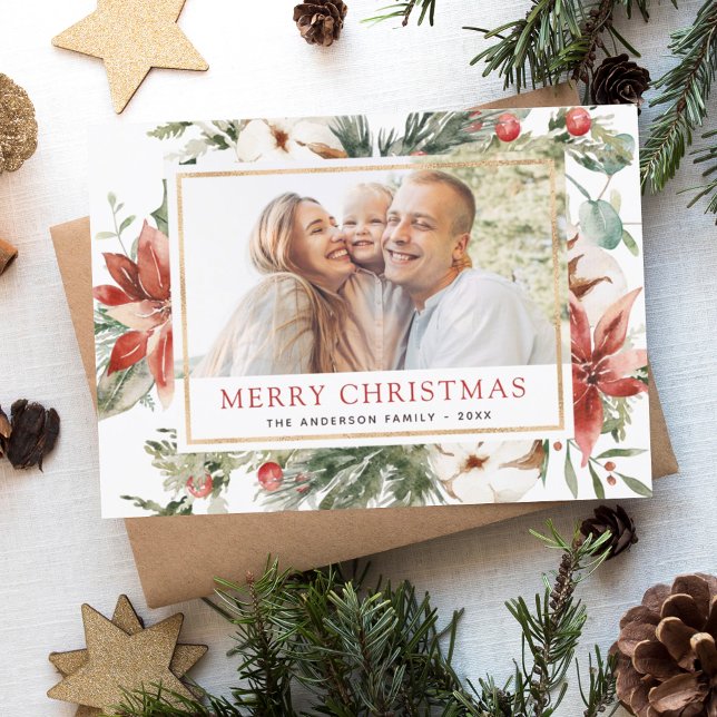 Merry Christmas Greenery Photo Holiday (Creator Uploaded)