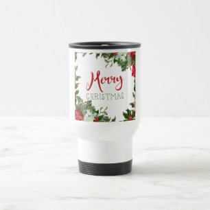 Merry Christmas greenery Travel Mug