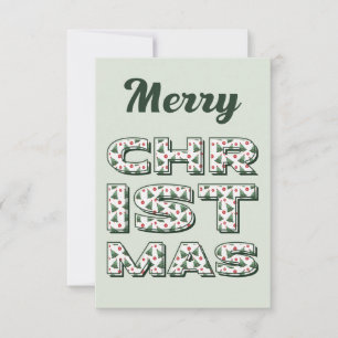Merry Christmas greeting card. Seasons greetings.  Card