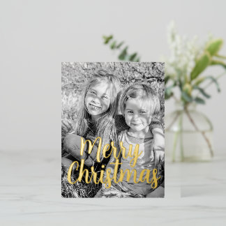 Merry Christmas Greeting Foil Holiday Postcard